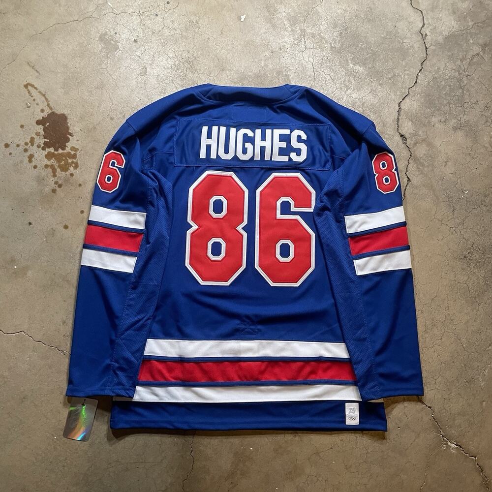 Jack Hughes 2026 Olympics Team USA Size XL Jersey Blue
